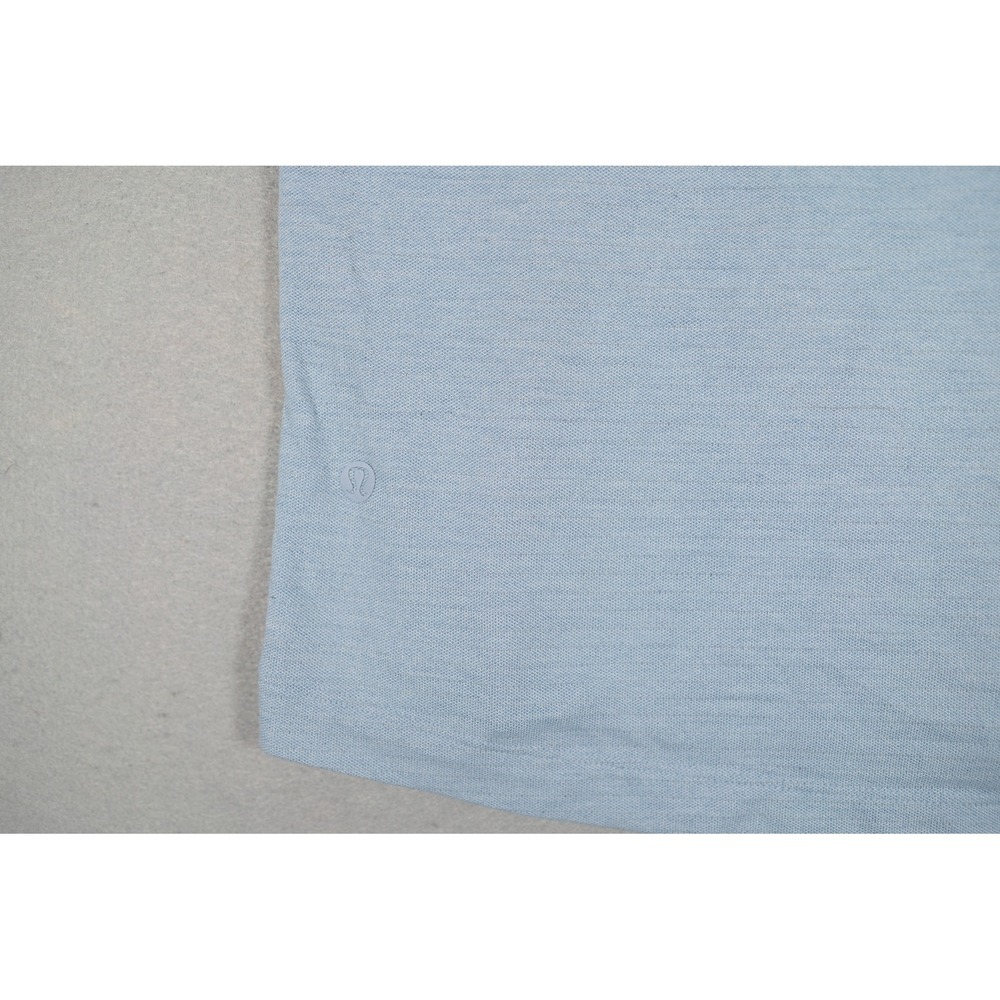 Lululemon Evolution Polo Shirt Mens Light Blue Heathered Short Sleeve Golf Top image 4